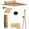 Brushed Gold Bathroom Shower Fixtures Combo Set