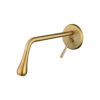 Brushed Gold Curved Spout Brass Wall Mounted