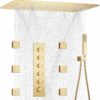 Brushed Gold Multi Function 6pcs Shower Jet