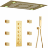 Brushed Gold Rain Shower System Ceiling Thermostatic