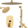 Brushed Gold Slide Bar Rainfall Shower System