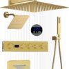 Brushed Gold Thermostatic Shower Set with Digital