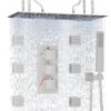 Brushed Nickel LED Ceiling Rainfall Faucet Set