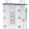 Brushed Nickel LED Rainfall Couples Shower Multi.jpg 800x800