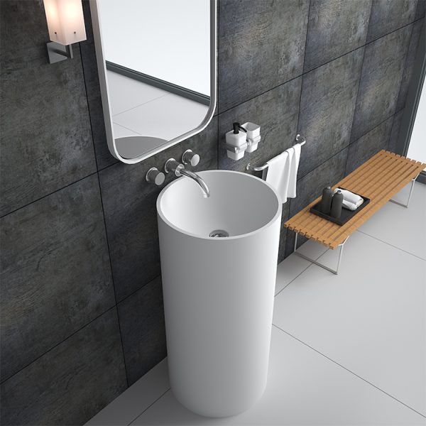 Modern Shape Free Standing White Hand Sink New Design Wash Basin With Stand
