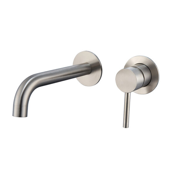Chrome Coating Concealed Wall Mounted 2 Hole Hot Cold Water Supply Tap Ceramic Cartridge Brass Wash Basin Faucet