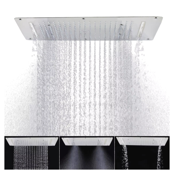 Chrome Luxury 3 Modes Rain Shower Head 15x28inch Large High-Pressure Showerhead