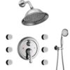 Chrome Wall Mounted Bathroom Shower Faucet Set