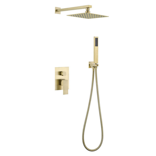 Luxury Wall Mounted Black Bathroom Shower Faucet Caddy Shower Mixer Head Rain System