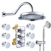Contemporary Round Shower Faucet Set 3 in