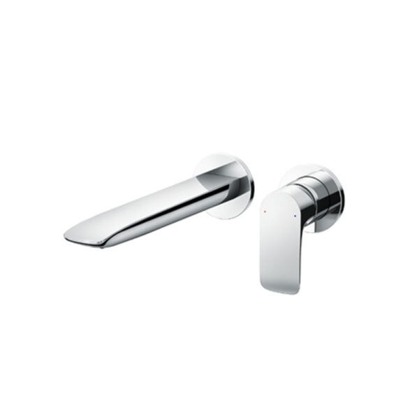 Custom Chrome Solid Brass Wall-Mounted Hand Wash Basin Mixer Faucets Modern In-Wall Bathroom Tap