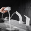 Deck mounted single handle pull out wash basin faucet for bathroom 2