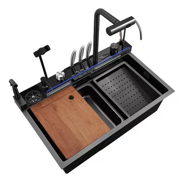 Rain Single Waterfall Sink SUS304 Stainless Steel Small Rice Grain Kitchen Large Single Sink