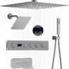 Digital Display Thermostatic Shower System Brushed Nickel