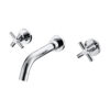 Double Cross Handles Wall Mounted Solid Brass
