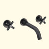 Double Handles Wall Mounted Black Brass Bathroom