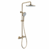 Dual Handle Thermostatic Shower Set Brushed Gold