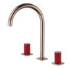 Dual Handles Rose Gold Thermostatic Basin Faucet