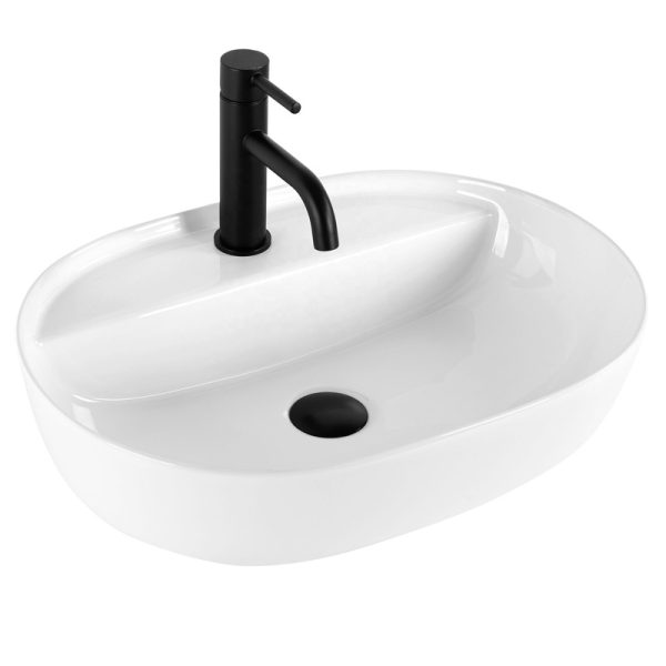 Durable Nice Price Creative Design Oval Shape Large Size Art Basin Pure White Lavabo with Shallow Mouth