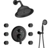 European Style Matte Black Shower Faucet Set