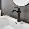 European Wash Basin Faucet Matte Black Brass