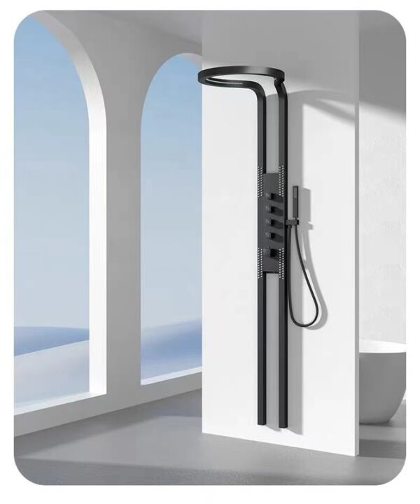 Factory Black Silver Multifunction Rainfalll Piano Key Hot and Cold Sprinkler Massage Shower Head Sets System Panel