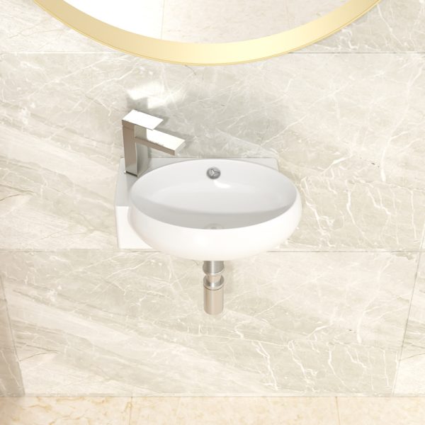 Factory Direct Selling Modern Design Wall Hung Wash Basin Handmade Ceramic for Home or Hotel