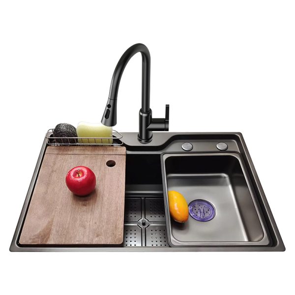 Factory Wholesale Multi Functional Handmade Under Mount  Luxury Modern Stainless Steel  Basin Pul-Out Steel Faucet