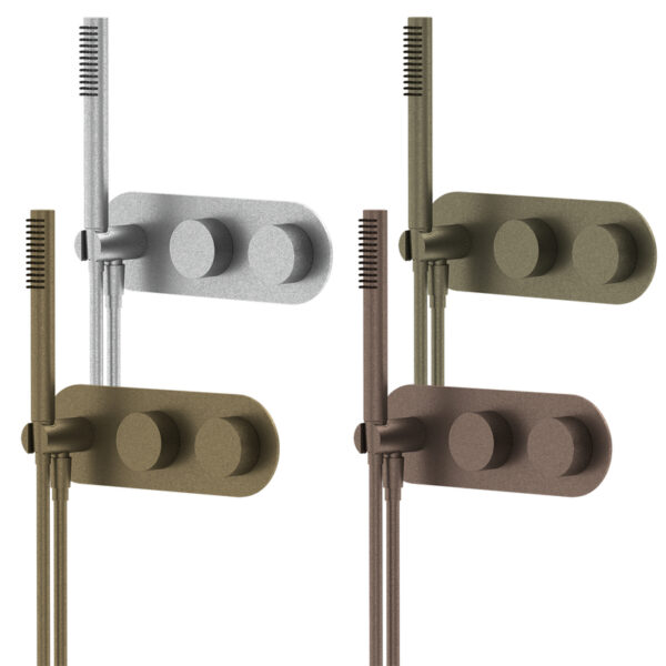 Factory Wholesale Naturally Oxidise Unique Finish Tumbled Ti Gold Bathroom Bathtubs Shower Head Set System