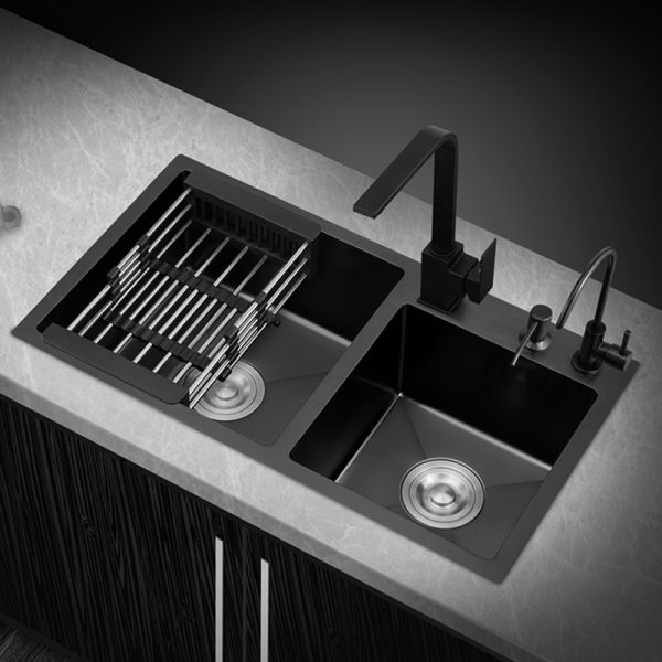 Farmhouse Kitchen Sink Designs with Drain Board Kitchen Taps  Top Mount Stainless Steel OEM Style Surface Gauge Kitchen Sink
