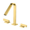 Golden Finished Double Handles Solid Brass Deck