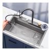 Handmade Stainless Steel Kitchen Sink Faucet New Design Multi-Functional Waterfall Double Bowl Undermount Installation One-Hole Handmade Stainless Steel Kitchen Sink Faucet New Handmade Stainless Steel Kitchen Sink Faucet New