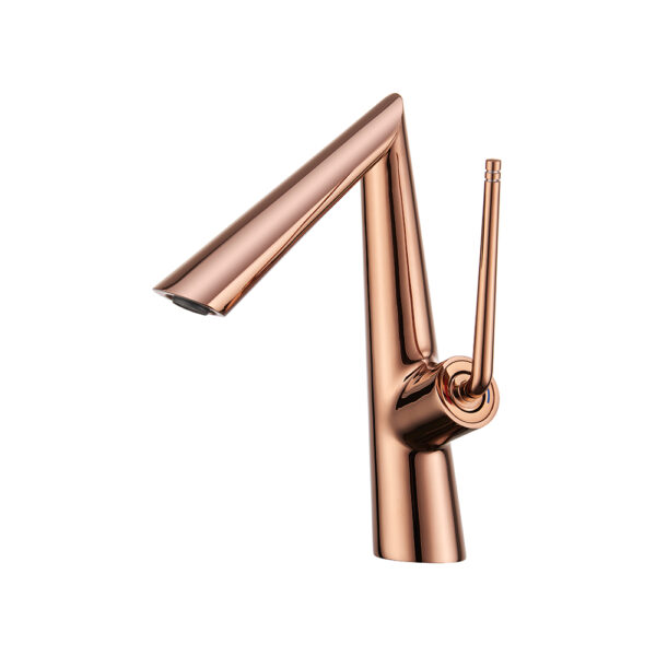 High-End-Luxus-Waschtischarmatur in Roségold-Finish, Einhebel-Waschtischarmatur, Badezimmerarmatur