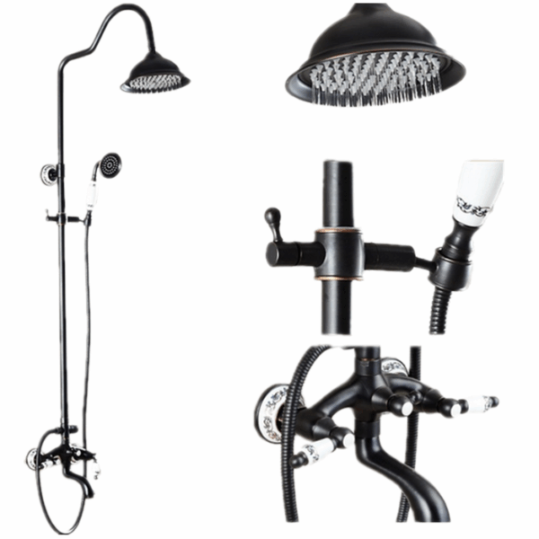 High Flow Chrome Simple Brass Shower Head Adjustable Outdoor Shower Sprayer Set Diverter Modern Style for Bathroom