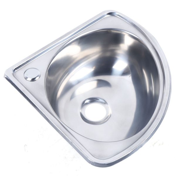 High Quality 304 Stainless Steel Wall Mount Hand Wash Corner Kitchen Sink Undermount Single Bowl Square Nano Surface Two Ceramic