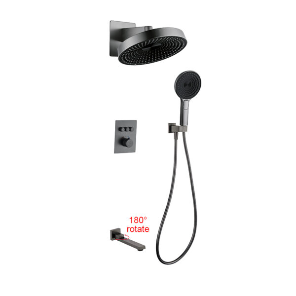 High Quality White Wall Mounted Concealed Thermostatic Shower Head Washroom Shower Column Set Concealed Shower Mixer