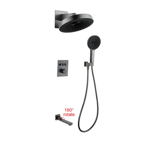 High Quality White Wall Mounted Concealed Thermostatic Shower Head Washroom Shower Column Set Concealed Shower Mixer