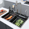 High Tech Stainless Steel Sink Single Bowl Black Kitchen Sink Digital Waterfall Faucet Single Bowl Smart Kitchen Sink High Tech Stainless Steel Sink Single Bowl.png 800x800 800x800 High Tech Stainless Steel Sink Single Bowl.png 800x800 800x800