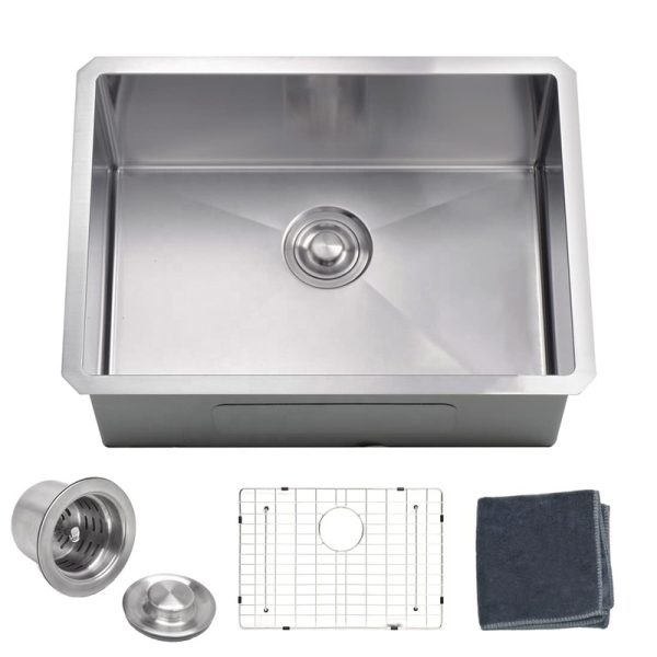Hot Sale 25inch 18 Gauge Handmade Sink Stainless Steel Single Bowl Kitchen Sink for Hotel