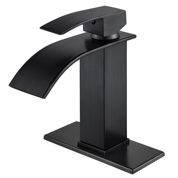 Hot Sales Factory Direct Matt Black Finish Tap Mixer Popular Design Deck Mounted Single Hole Brass Basin Faucet