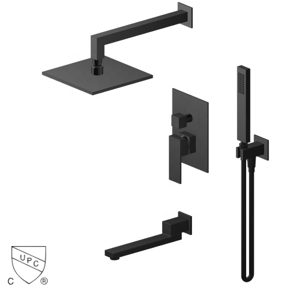 Hot Selling 3-Function Shower System Gun Grey Chrome Rain Shower Head Faucet Set Hotels Bathrooms