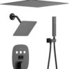 Hotel Matte Black Bathroom Shower Thermostatic Set