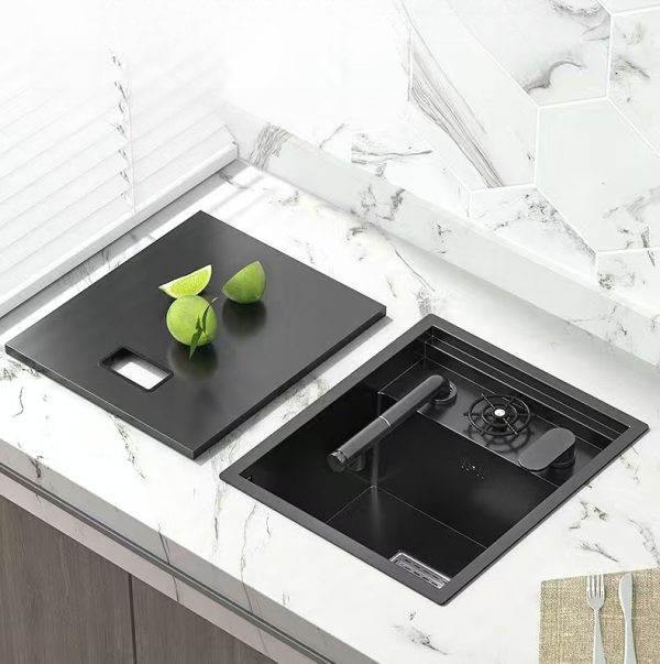 Invisible Sink High Pressure Cup Washer Kitchen Nano Stainless Steel bar Counter Small Single Sink