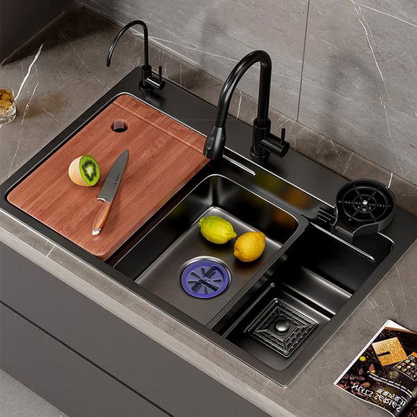 Kitchen Sink 304 Stainless Steel Undermount and Double Bowl Steel Kitchen Sink