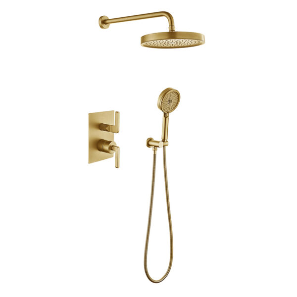 Brass Rainfall Shower Head Wall Mounted Bathroom Concealed Rainfall Shower System