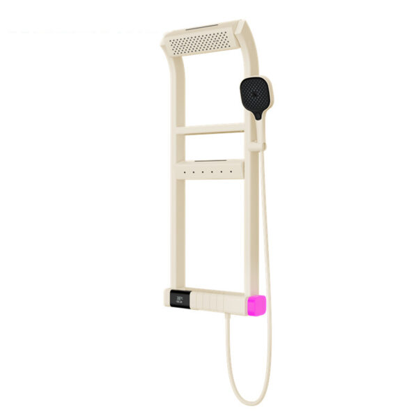 Thermostatic Faucets Wall Mounted LED Digital Display Shower Panel System Set Rainfall Soft Jet Spray Patterns Copper