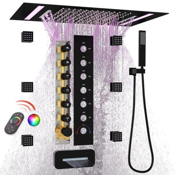 Large 3 in 1 Functions 14x20inch Showerhead Rainfall Mist Shower Faucet Set Complete Shower System