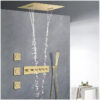 Lusa Brushed Gold Wall Mount Bathroom Thermostatic