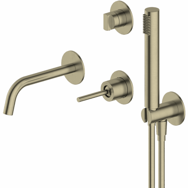 Luxury Brand Full Copper Hot and Cold Bathroom Rose Gold Shower Concealed Mixer Set