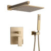 Luxury Brushed Gold Showerhead Set Wall Mounted